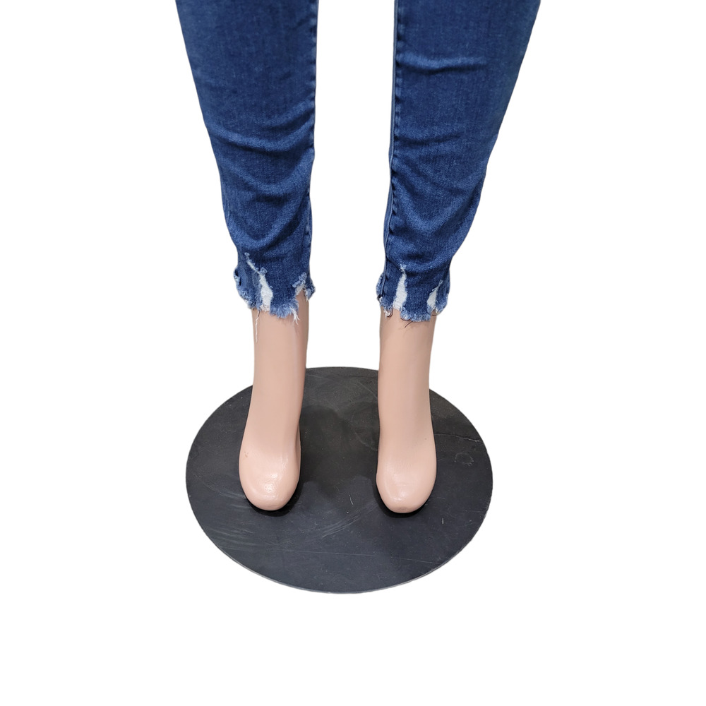 High-Rise Blue Skinny Jeans for Women - Picture 14 of 16